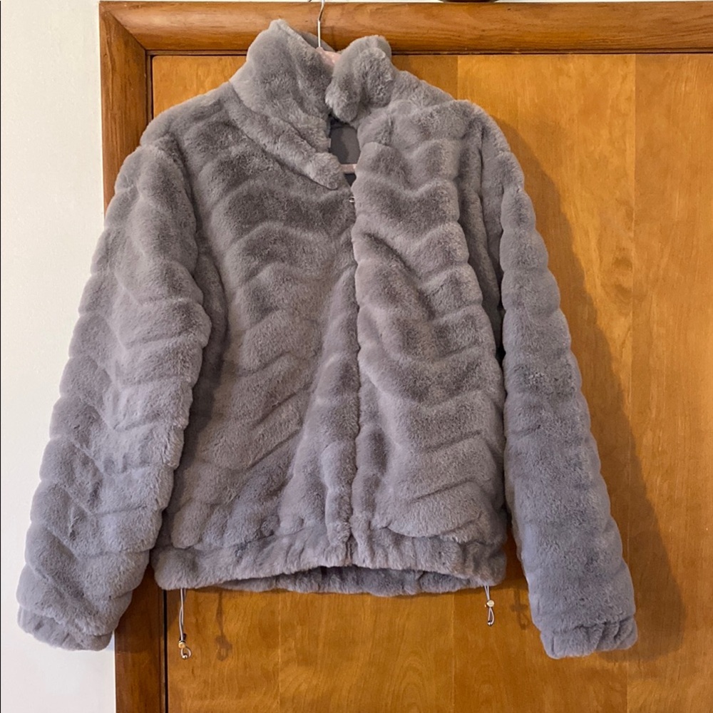 Zella Gray Faux Fur Jacket